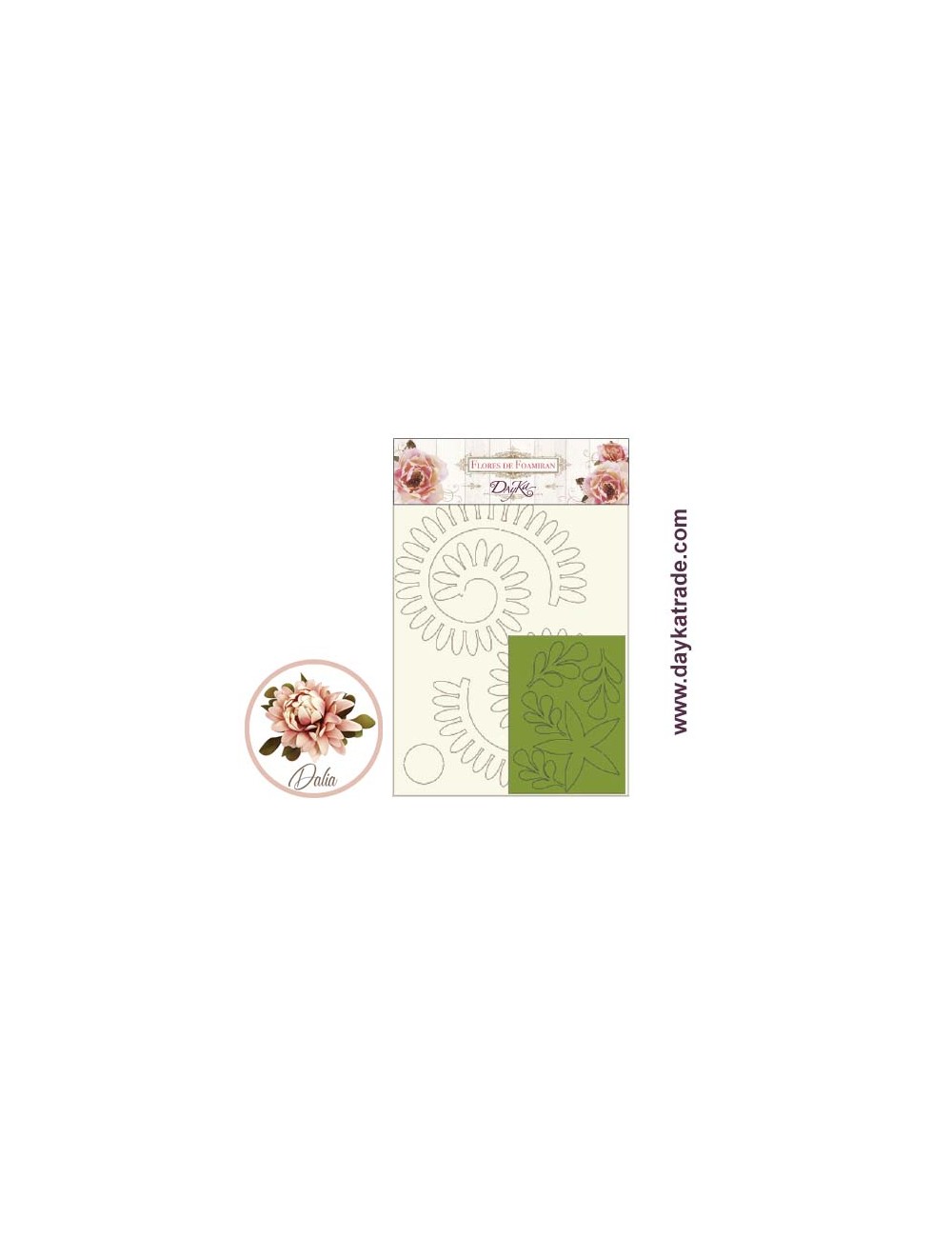 Flores de foamiran dalia beige
