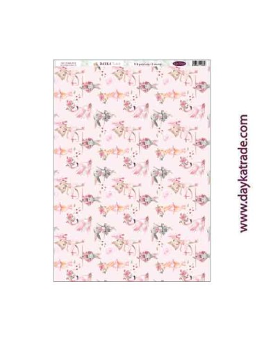 Fondo animales bailarinas - tela para scrap y cartonaje? 32×70 cm