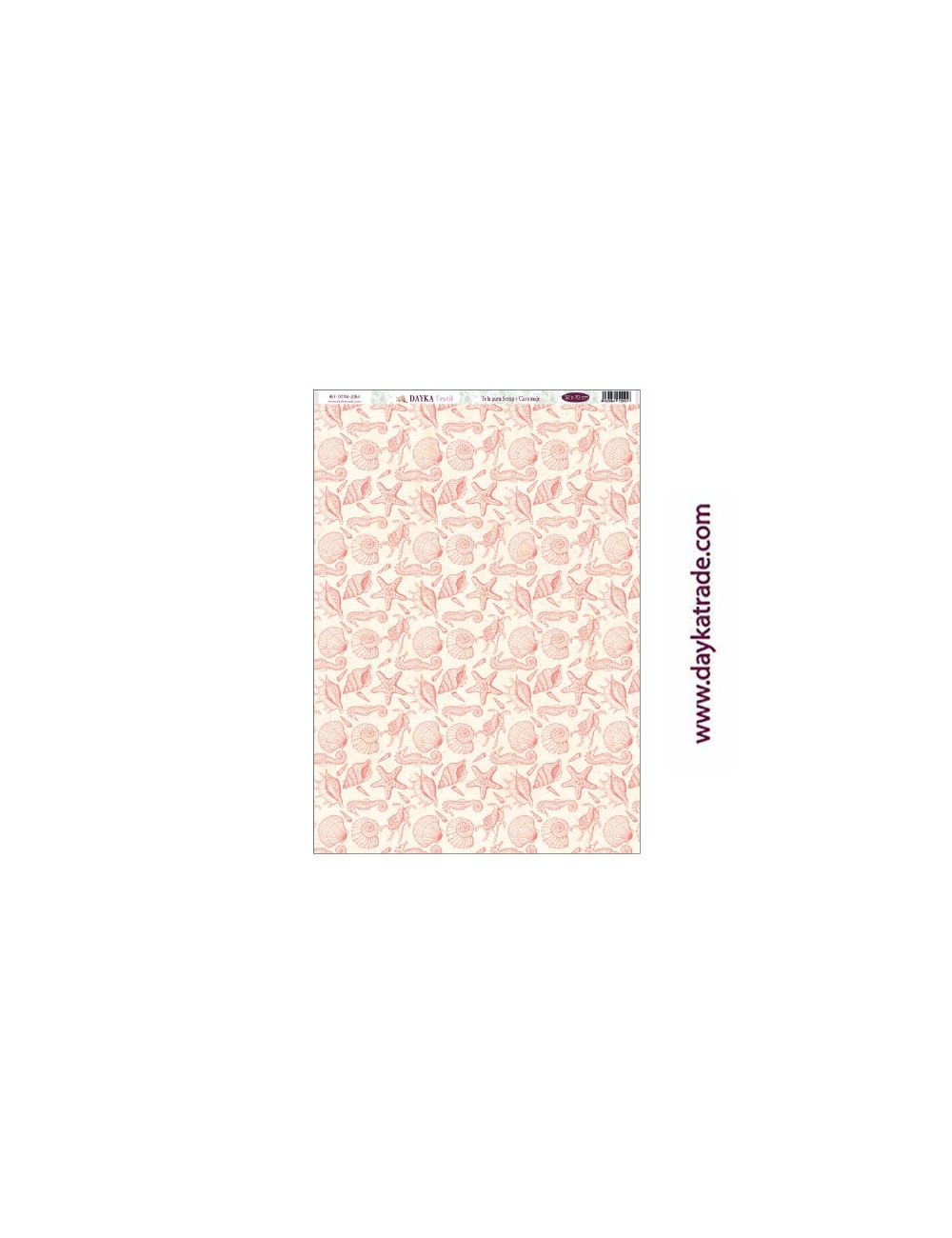Fondo estrellas de mar y conchas coral - tela para scrap y cartonaje? 32×70 cm