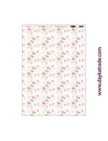 Fondo flores - tela para scrap y cartonaje? 32×70 cm - colección "Bendiciones"