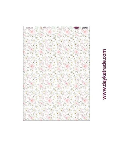 Fondo flores - tela para scrap y cartonaje? 32×70 cm - colección "Bendiciones"