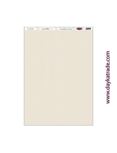 Fondo lunares beige - tela para scrap y cartonaje? 32×70 cm