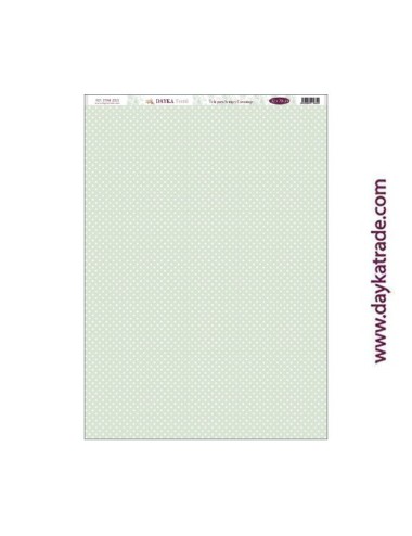 Fondo lunares verde - tela para scrap y cartonaje? 32×70 cm