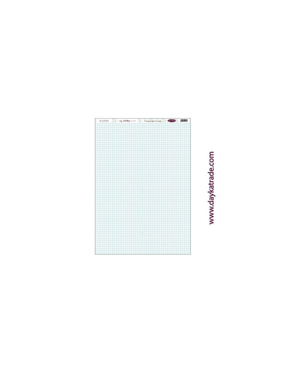Fondo vichy aguamarina - tela para scrap y cartonaje? 32×70 cm