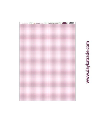 Fondo vichy rosa - tela para scrap y cartonaje? 32×70 cm