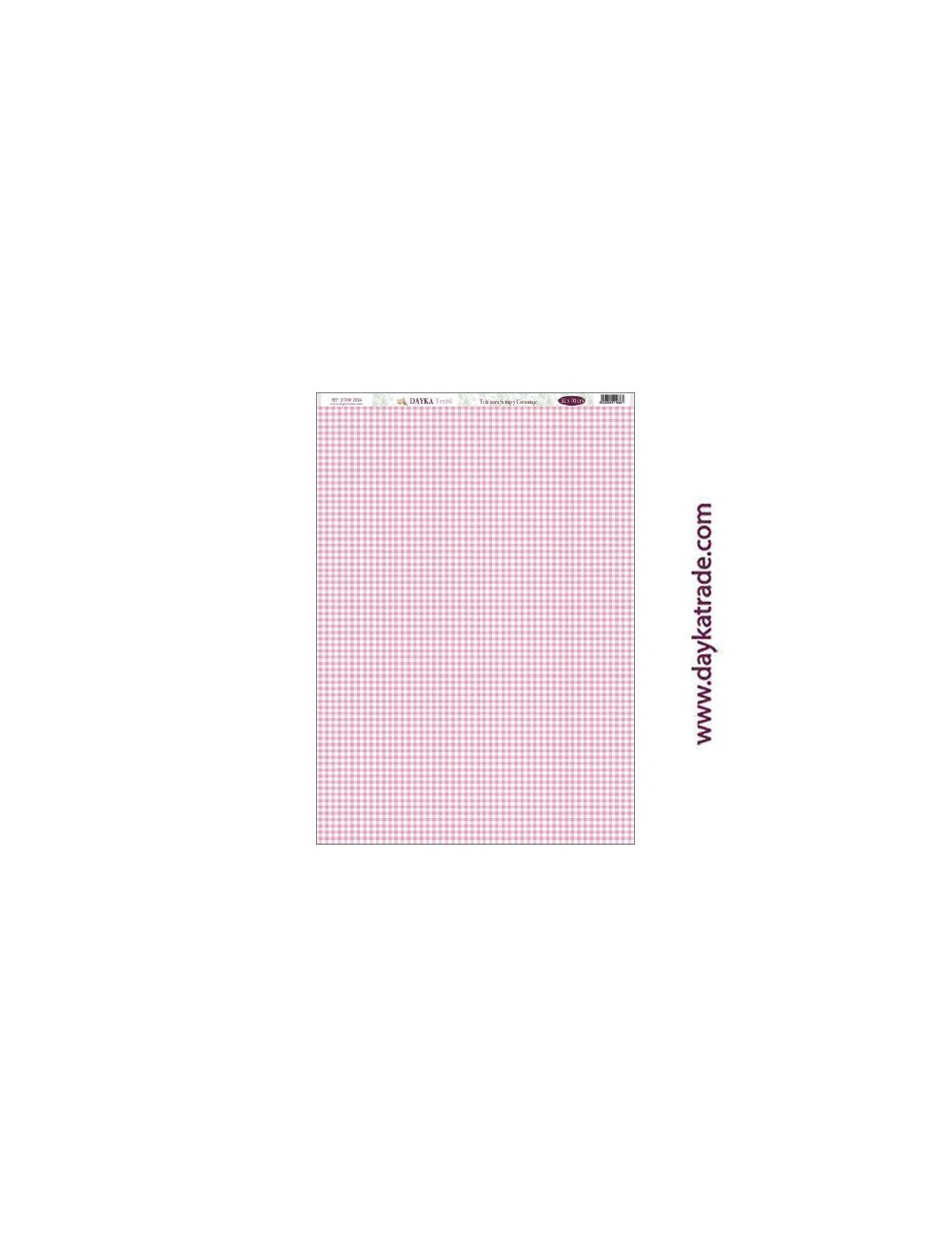 Fondo vichy rosa - tela para scrap y cartonaje? 32×70 cm