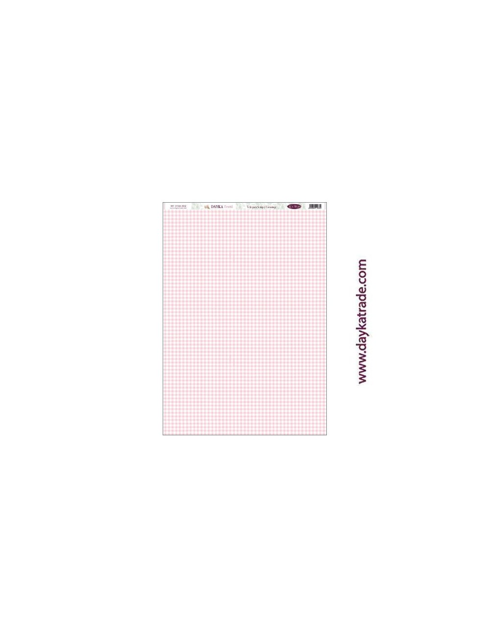 Fondo vichy rosa claro - tela para scrap y cartonaje? 32×70 cm