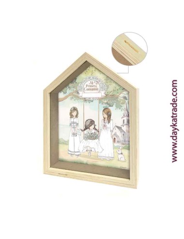 hucha casa Comunión niñas con tela prediseñada