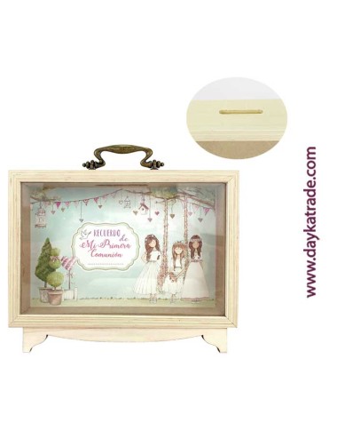 hucha rectangular "Mi Primera Comunión niña"