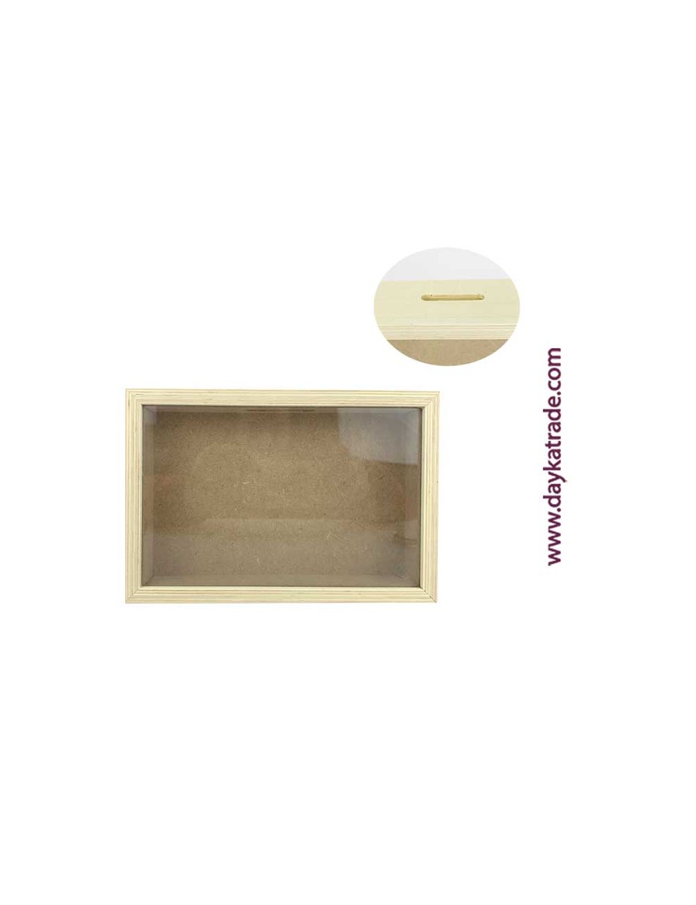 hucha rectangular con cristal