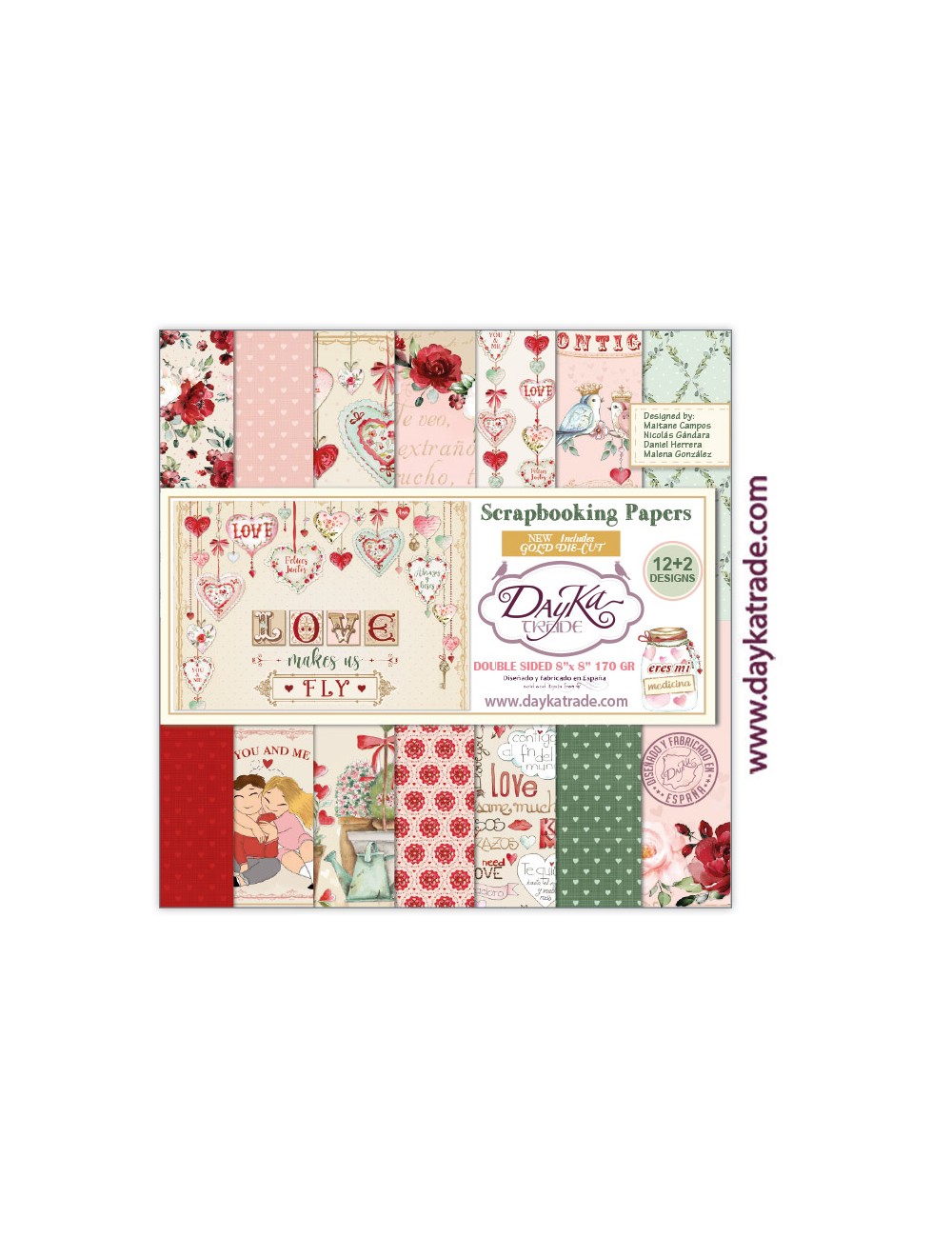 Kit colección scrap "Love makes us fly" dayka x pulgadas
