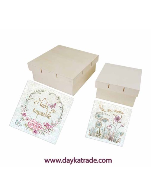 Kit 2 cajas lazo con prediseñados "nada es imposible"