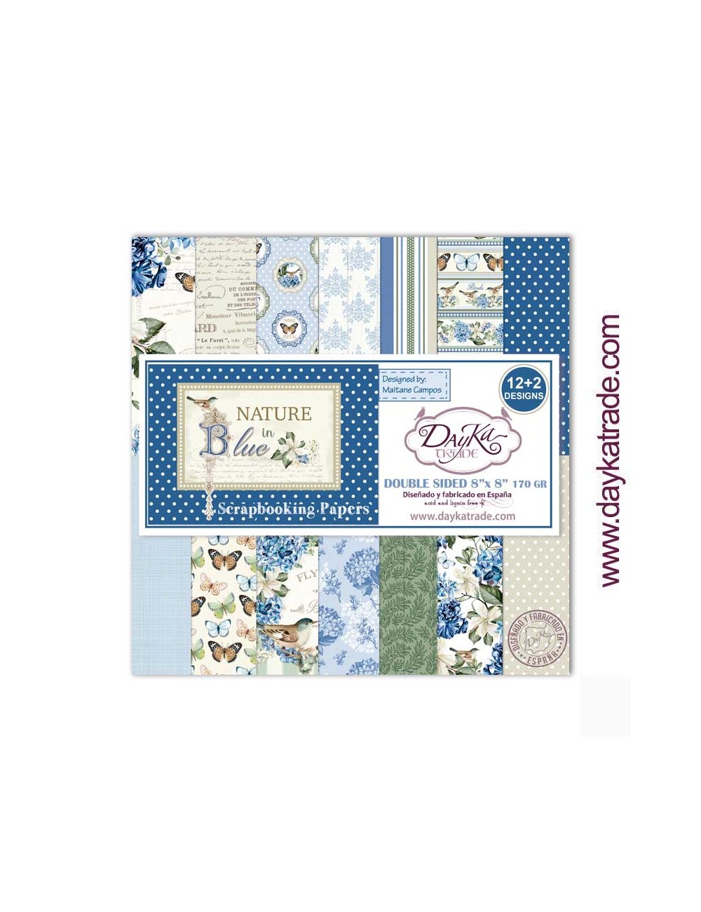 Kit colección scrap "Nature in Blue" dayka x pulgadas