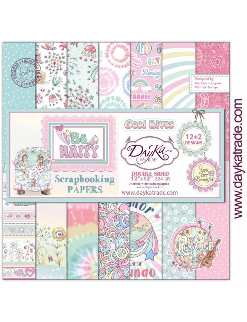 kit colección scrap "Be Happy" 12x12 pulgadas