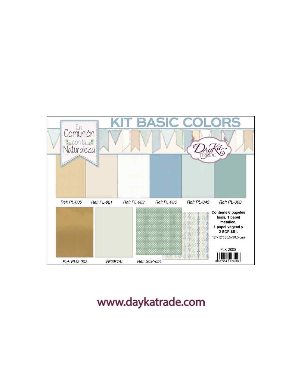 kit de papeles basic colors coleción "En Comunión con la naturaleza"