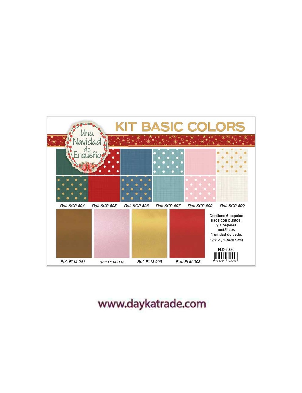kit de papeles lisos "Una Navidad de ensueño"