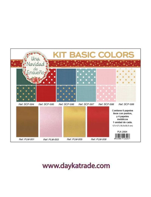 kit de papeles lisos "Una Navidad de ensueño"