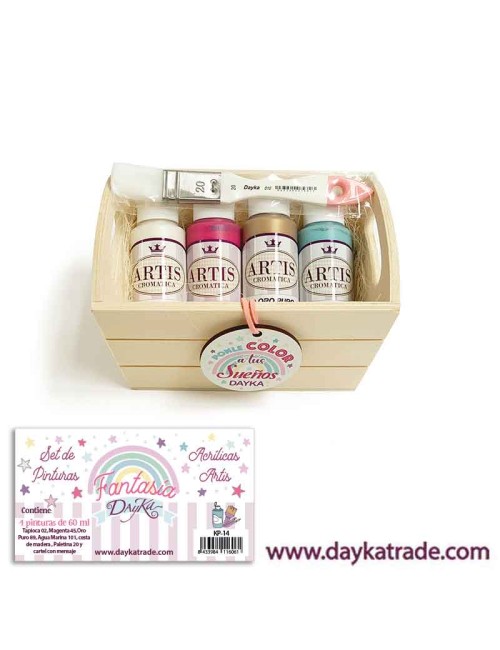 kit de pinturas acrílicas artis fantasía