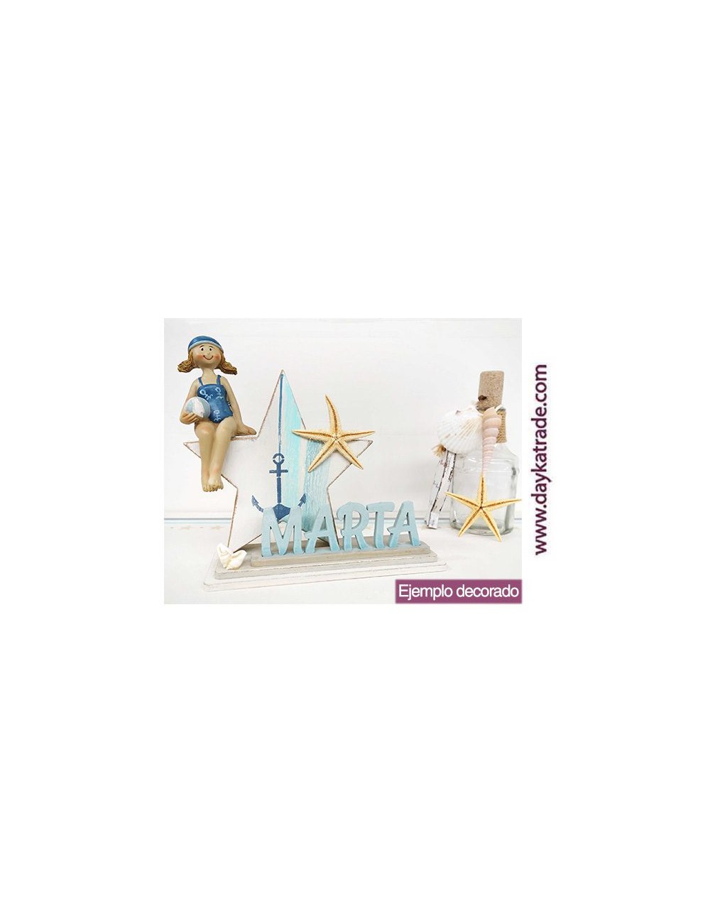 kit diy dayka "estrella con niña surfera y peana personalizada"