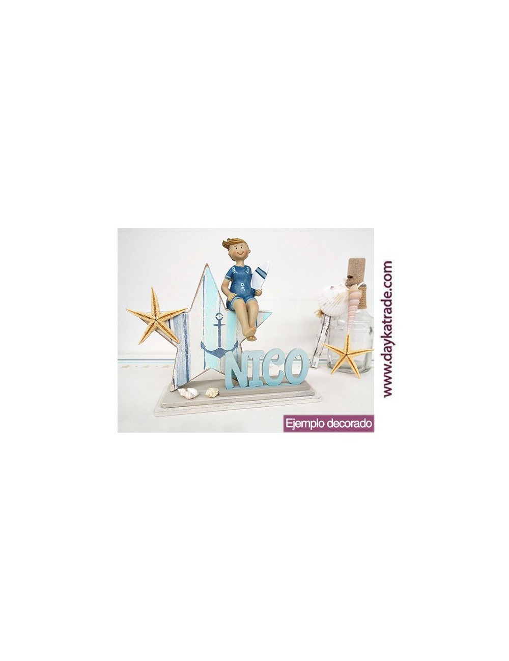 kit diy dayka "estrella con niño surfero y peana personalizada"