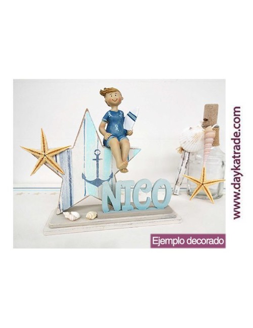 kit diy dayka "estrella con niño surfero y peana personalizada"