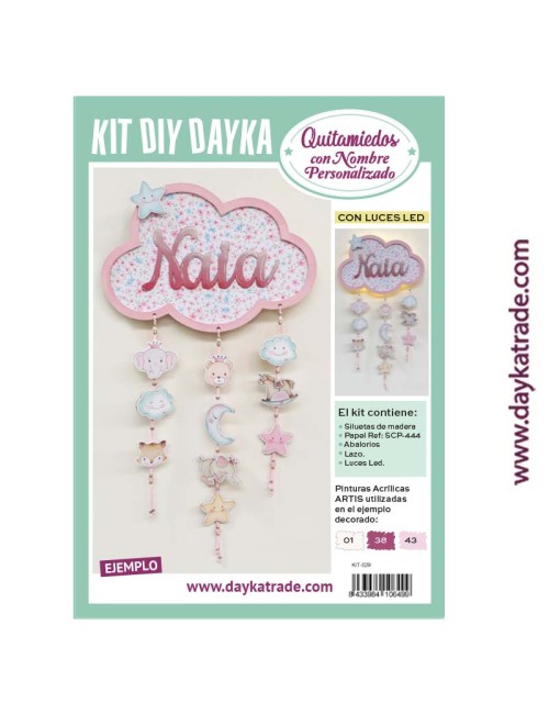 kit diy dayka "quitamiedos con nombre personalizado"