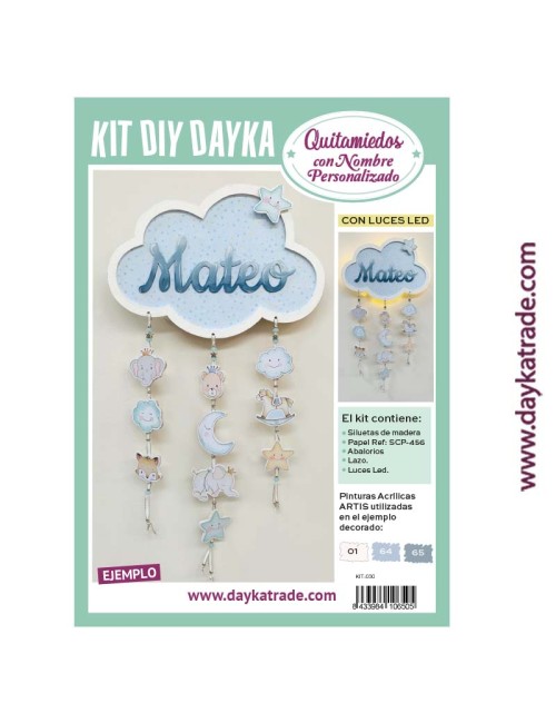 kit diy dayka "quitamiedos con nombre personalizado"