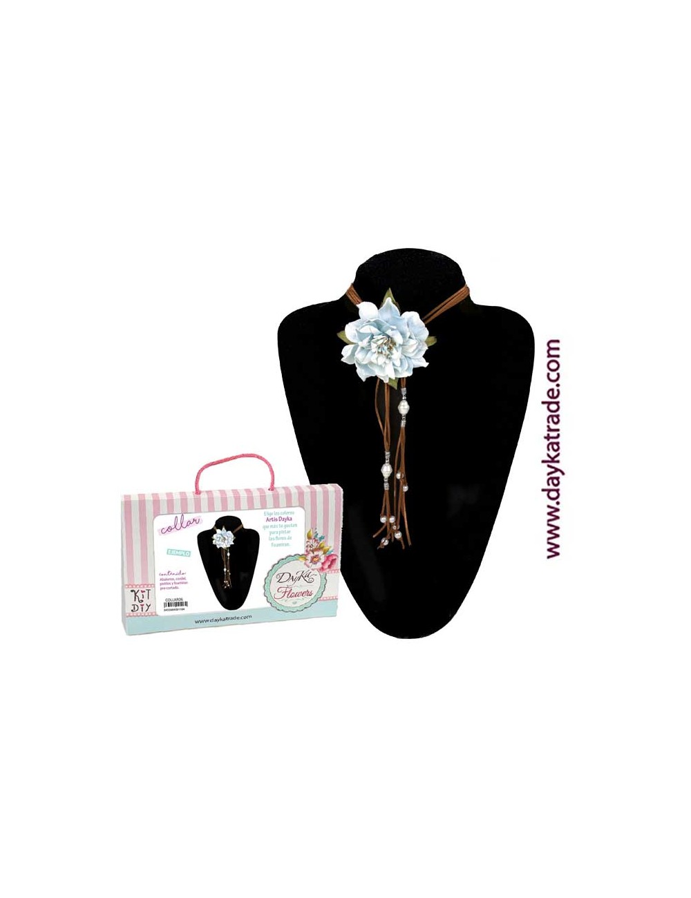 kit diy dayka collar peonia azul