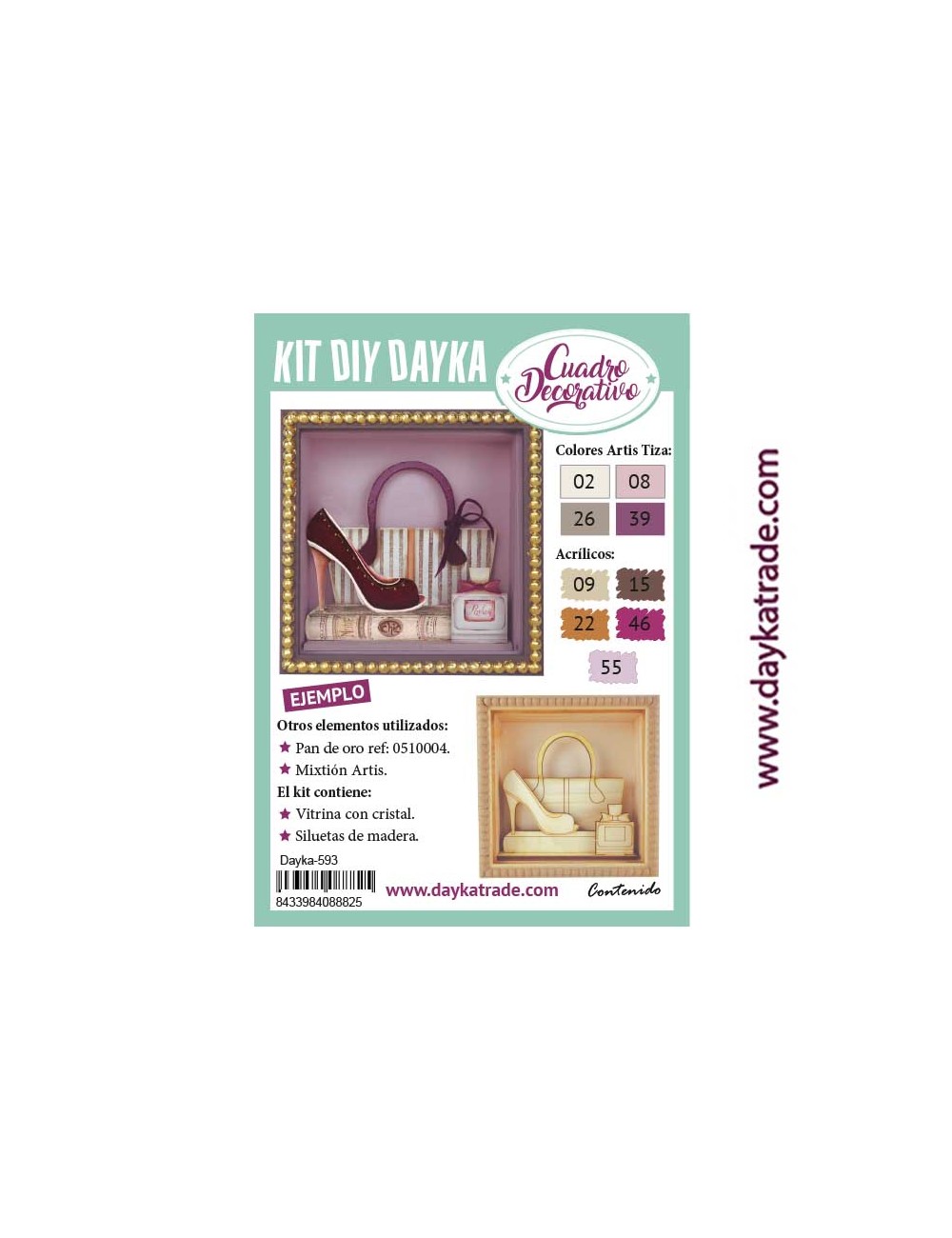 kit diy dayka cuadro bolso zapato abierto