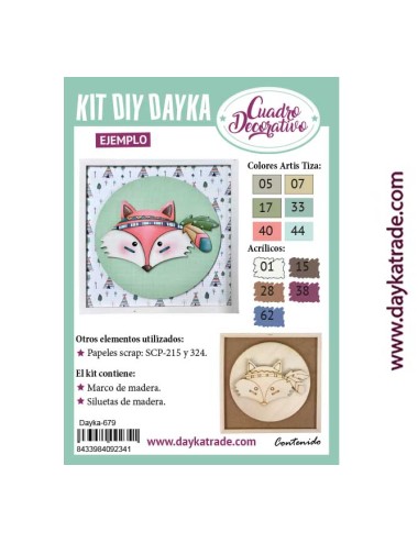 kit diy dayka cuadro infantil zorro pluma