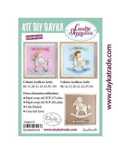 kit diy dayka cuadro niño en caballito