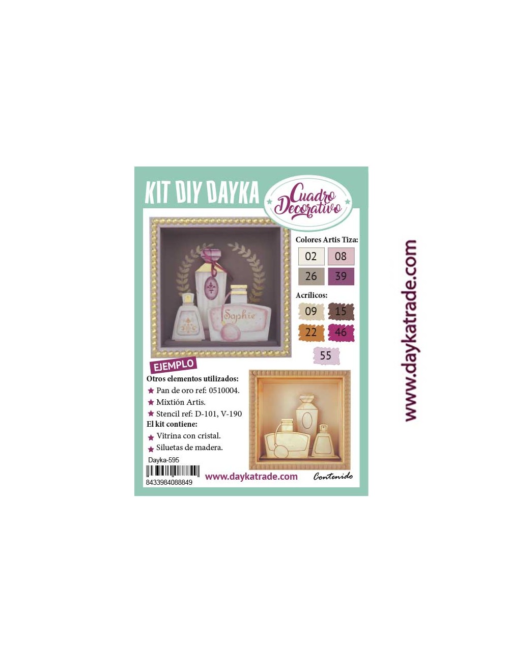 kit diy dayka cuadro perfumes pulverizador