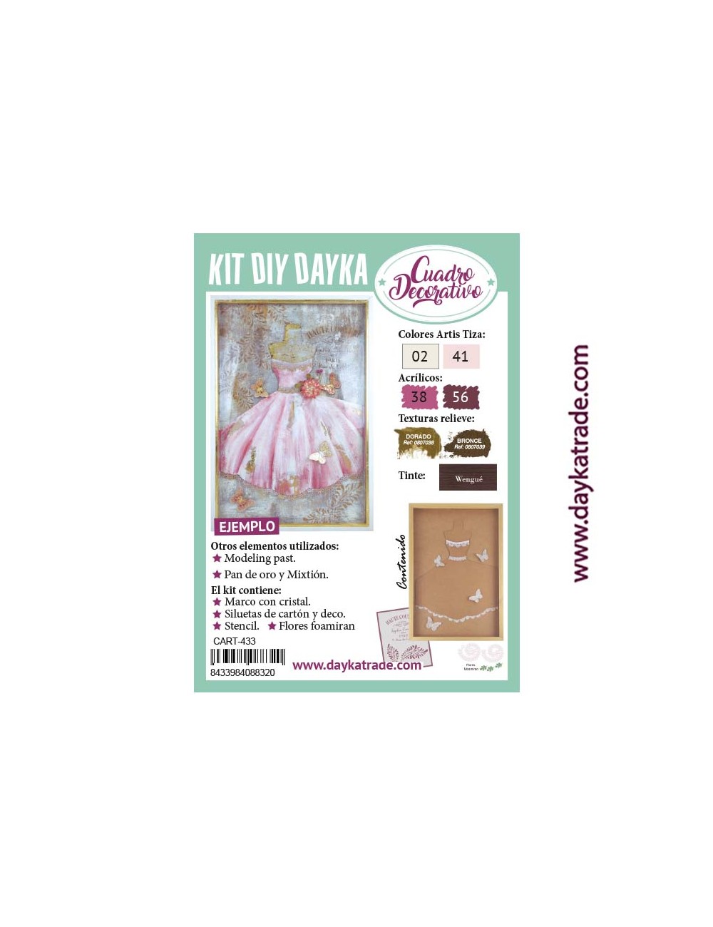 kit diy dayka cuadro vestido palabra de honor