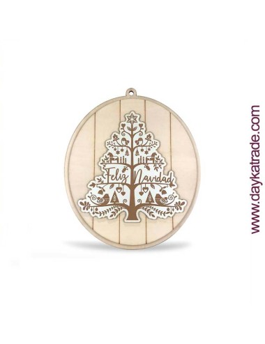 kit diy dayka óvalo de madera con árbol de Navidad