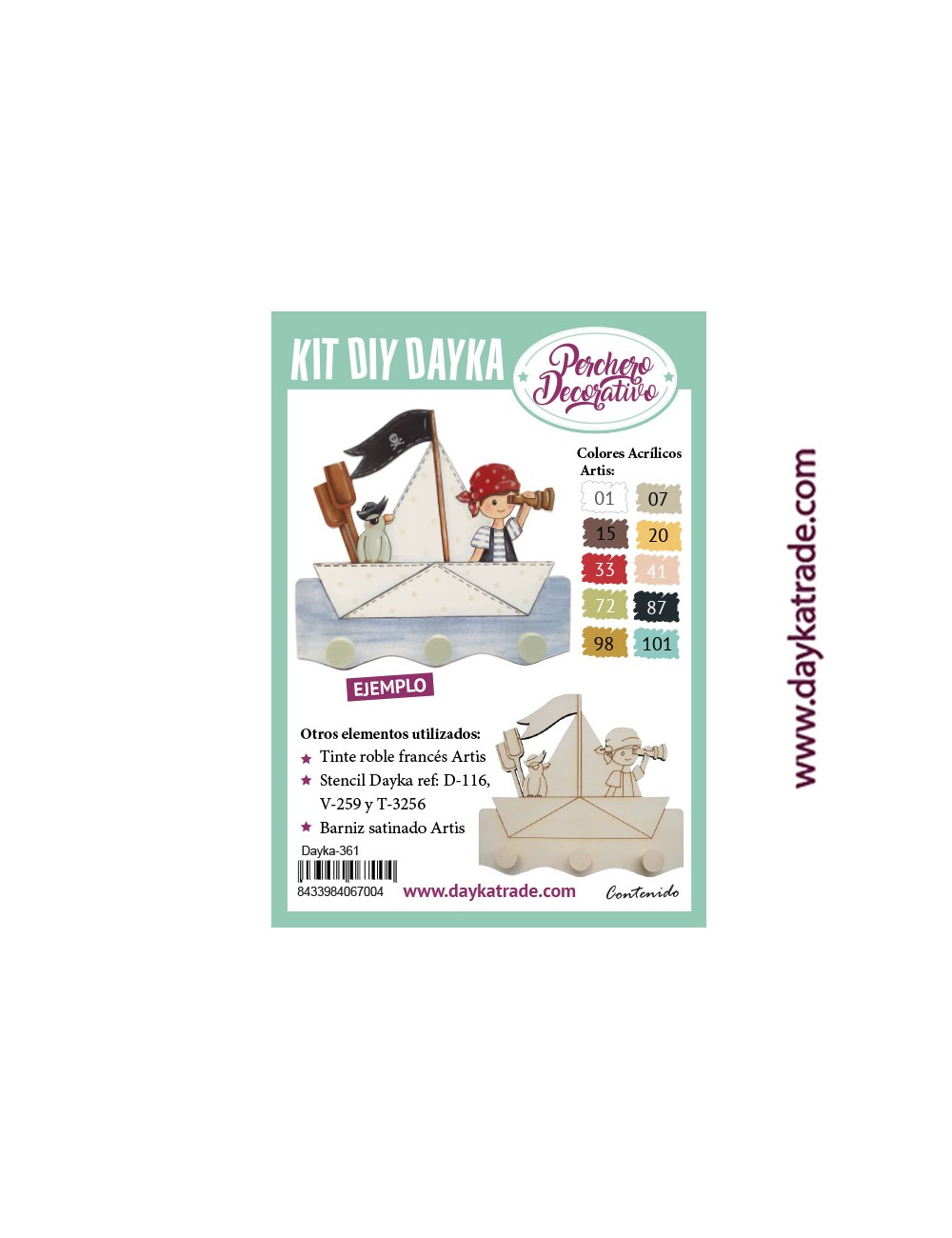 kit diy dayka perchero en chopo pirata