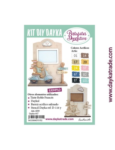kit diy dayka portafoto conejos en moto