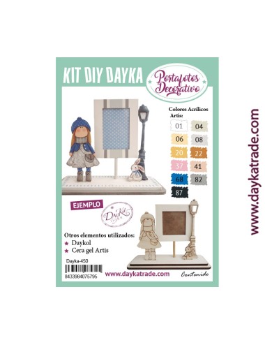 kit diy dayka portafoto niña conejo farola