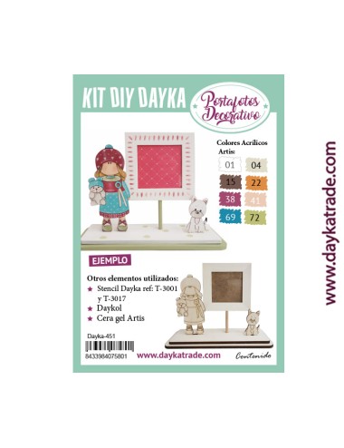 kit diy dayka portafoto niña perritos