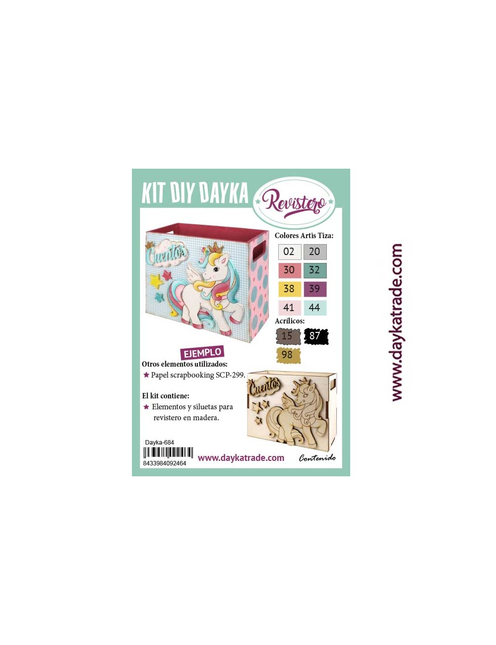 kit diy dayka revistero infantil unicornio