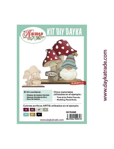 kit diy dayka set gnomo Navidad con setas