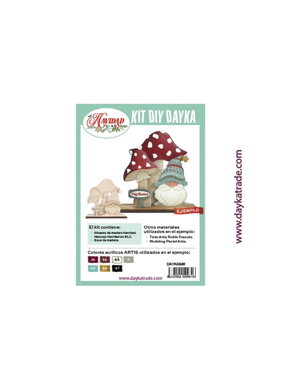 kit diy dayka set gnomo Navidad con setas