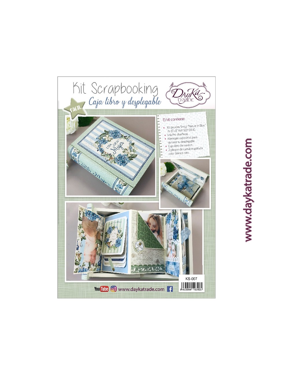 kit scrapbooking - caja libro "una gran mujer"