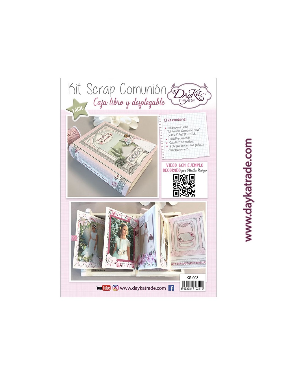 Kit scrapbooking - caja libro Comunión niña