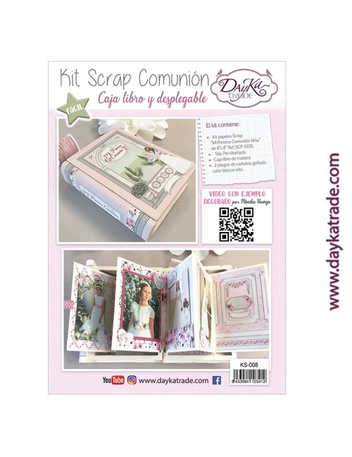 Kit scrapbooking - caja libro Comunión niña