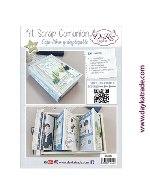 Kit scrapbooking - caja libro Comunión niño