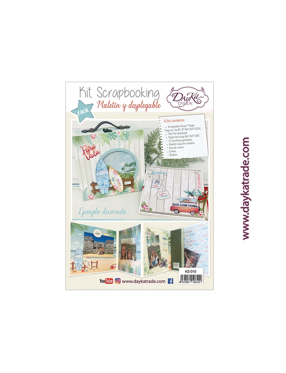 kit scrapbooking - desplegable maletín de viaje
