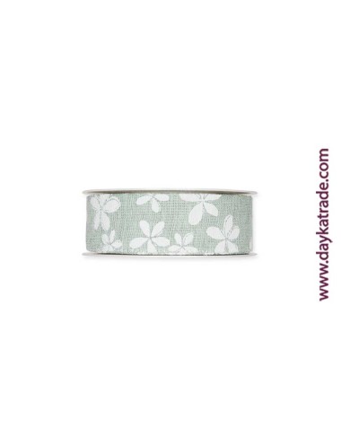 Lazo aguamarina flor blanca