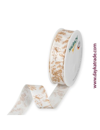 Lazo beige con bayas oro