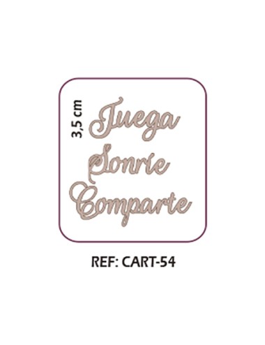 Letras "comparte, juega, sonrie"