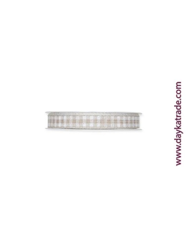 Lazo cuadros vichy beige